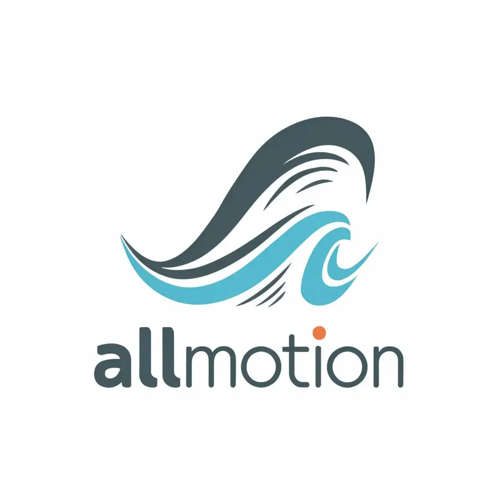 a logo design,with the text "ALL MOTION", main symbol:Ocean,complex,be used in Sports Fitness industry,clear background