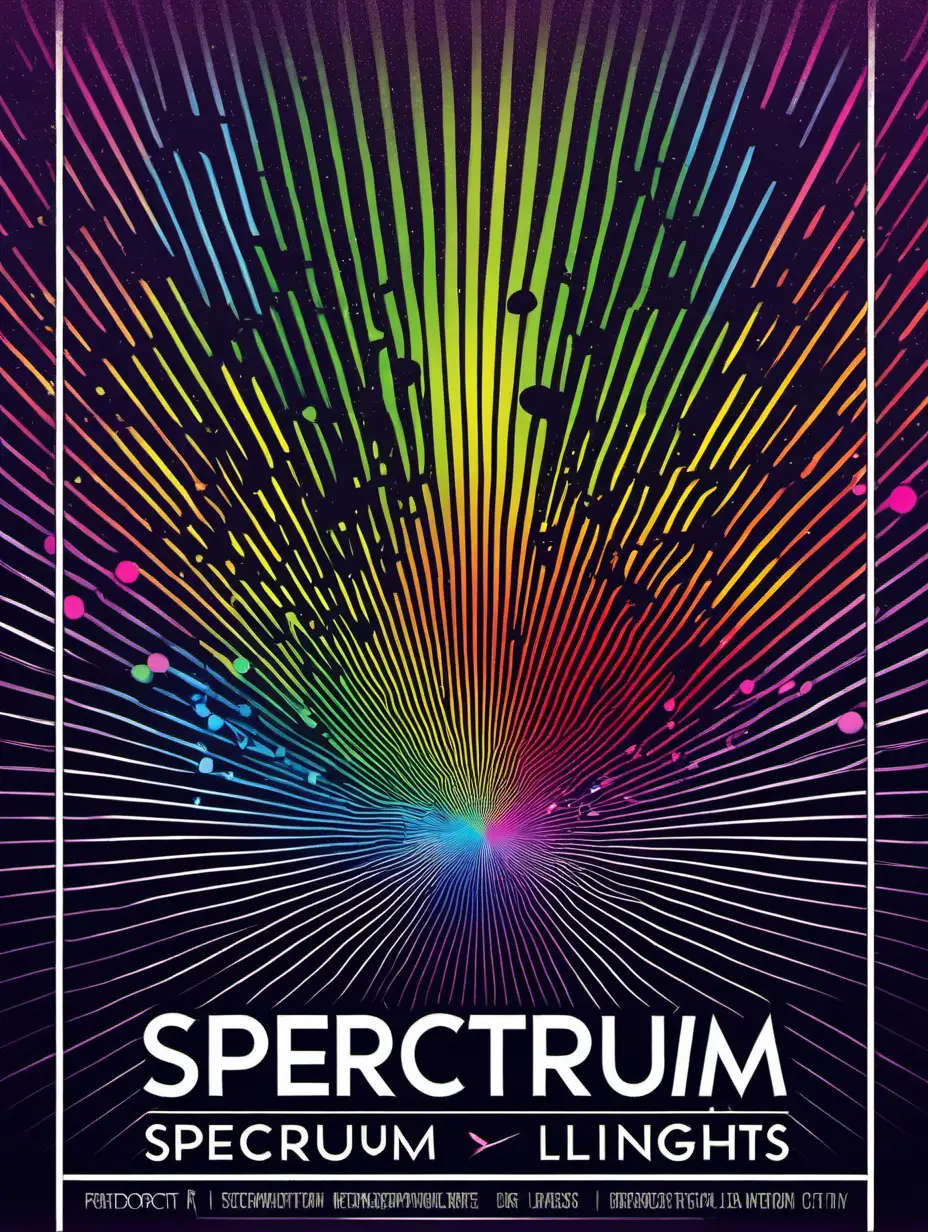 design a poster in relevance to spectrum lights, for a techno, melodic, trance party