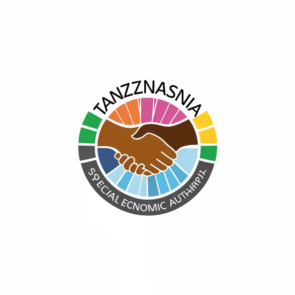 a logo design,with the text "Tanzania Investment and Special Economic Zones Authority", main symbol:hand shake,Moderate,clear background