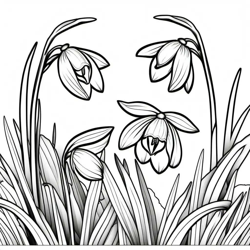 Charming Snowdrop Coloring Page for Relaxation and Creativity