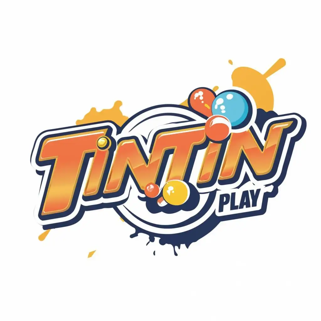 logo, NERF + STEM + Ball play, with the text "TinTin", typography, be used in Entertainment industry