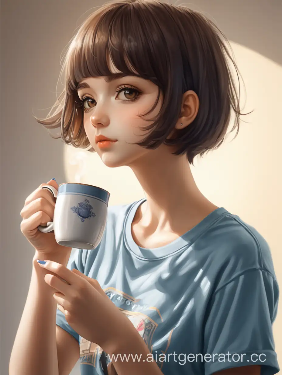 Young-Woman-Enjoying-a-Refreshing-Tea-Break