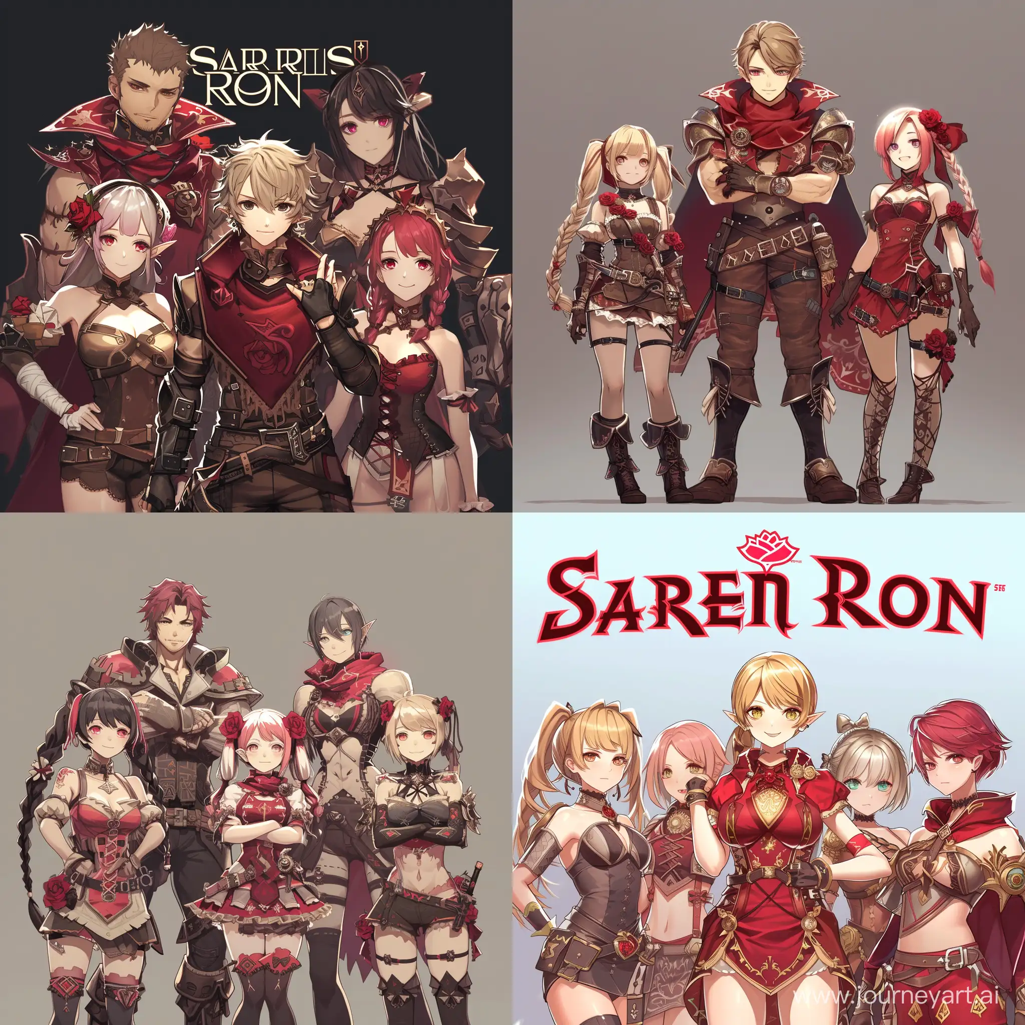 Vibrant-Portrait-of-the-Scarlet-Rose-Guilds-Female-Members-with-Their-Male-Leaders