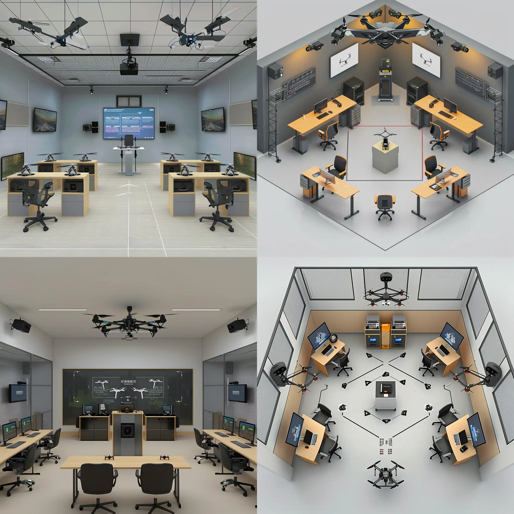 Intelligent-Unmanned-Cluster-Training-Room-with-Drone-Simulation-Setup