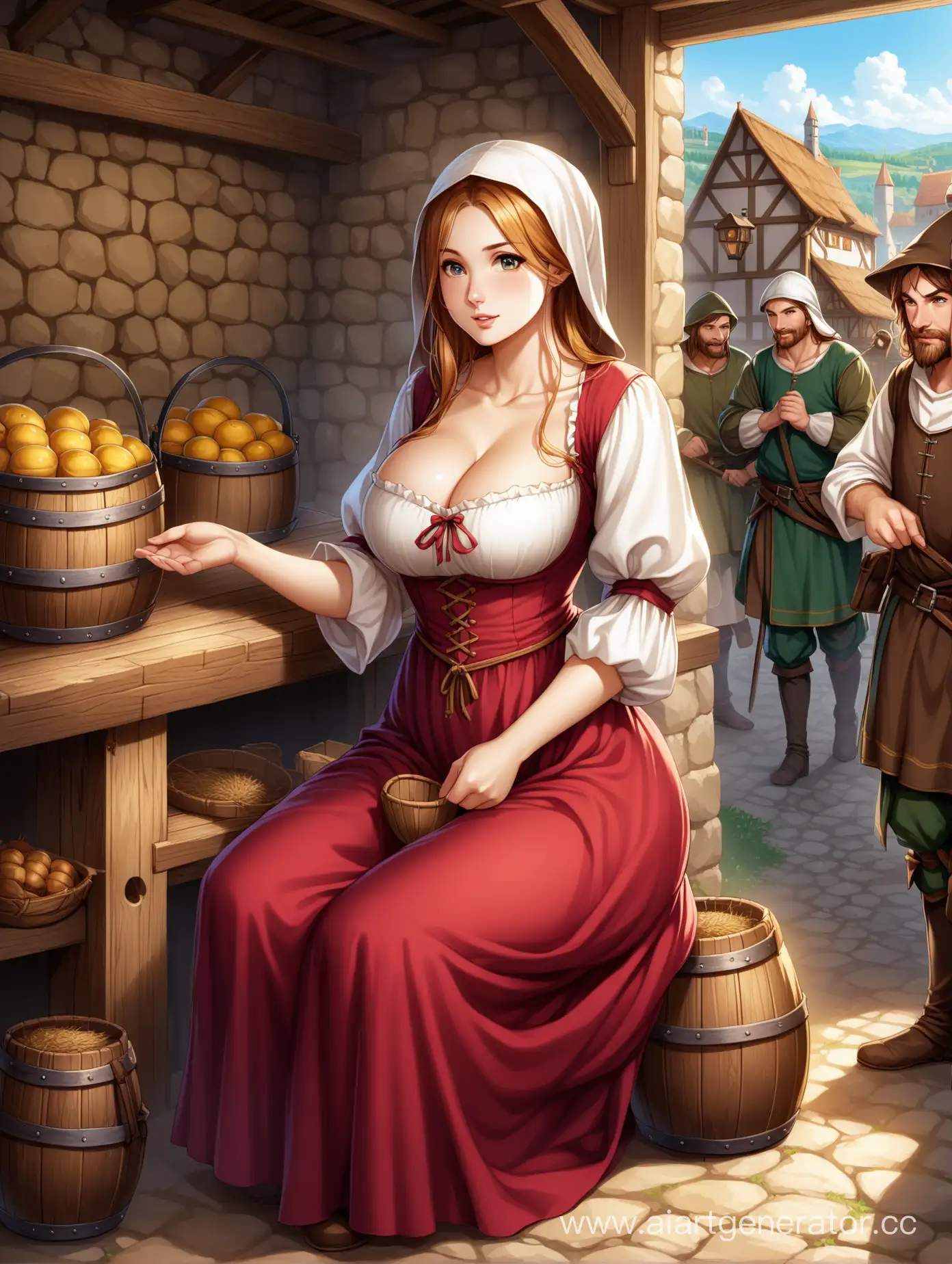 Medieval-Peasant-Playfully-Engaging-in-Daily-Life