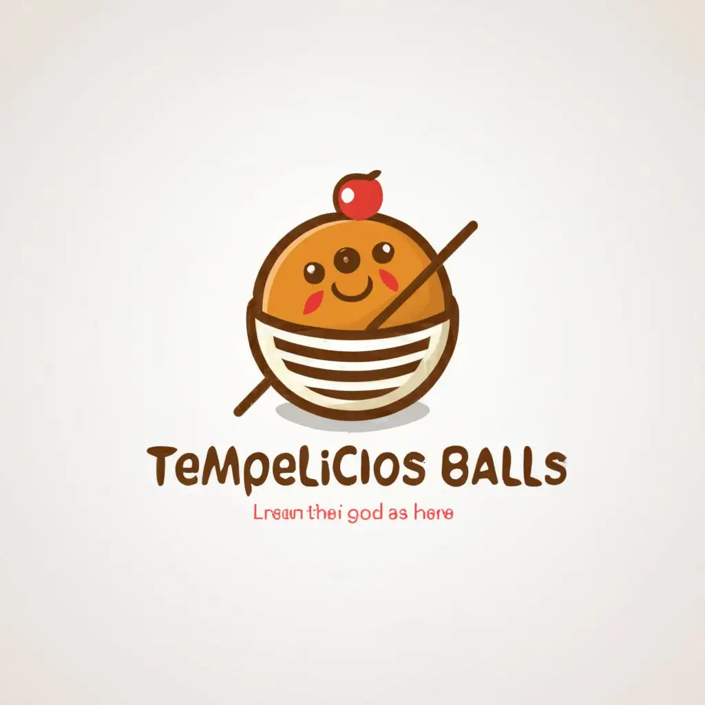 a logo design,with the text "Tempelicious Balls", main symbol:food,Moderate,clear background