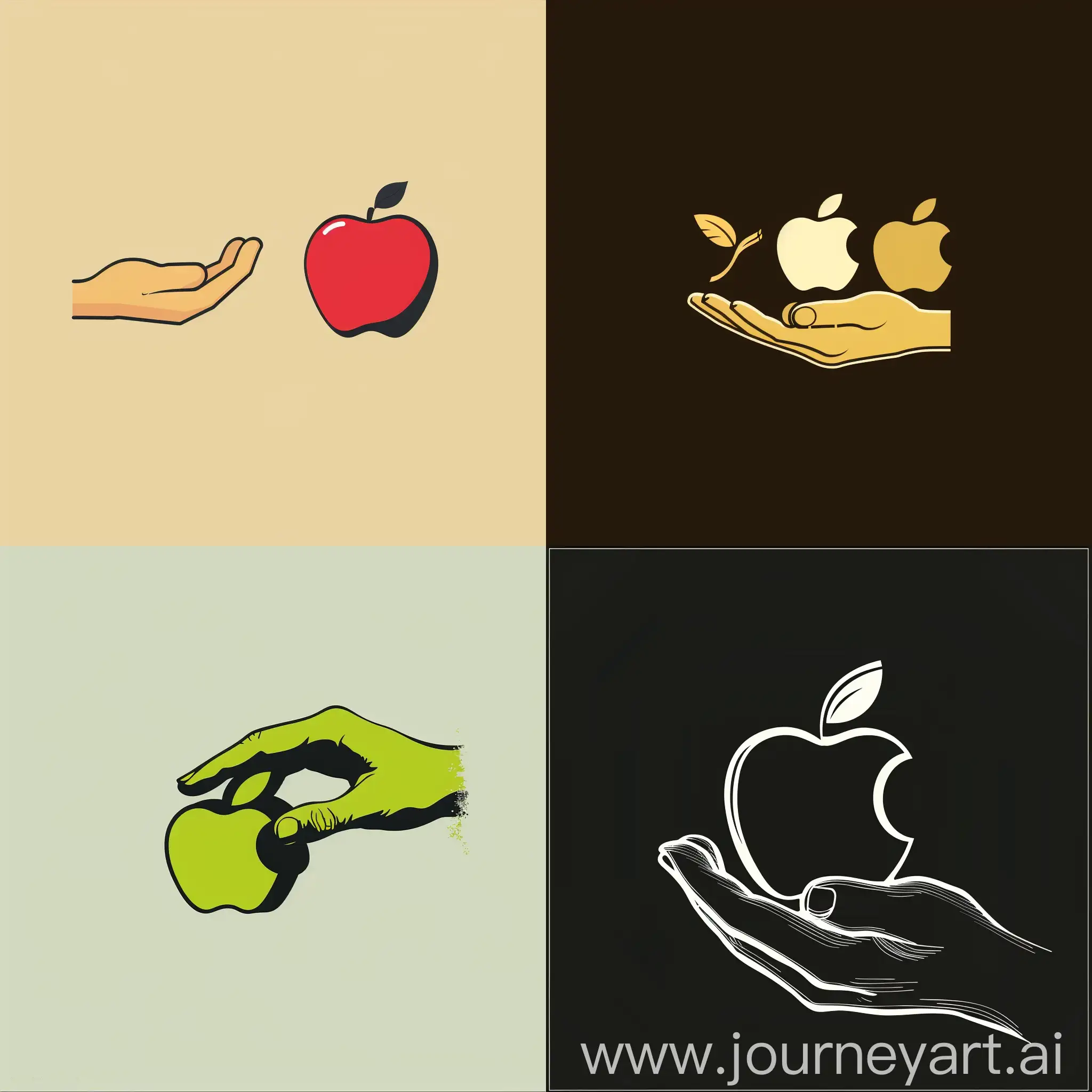 Apple-and-Hand-Graphic-Design-Logo