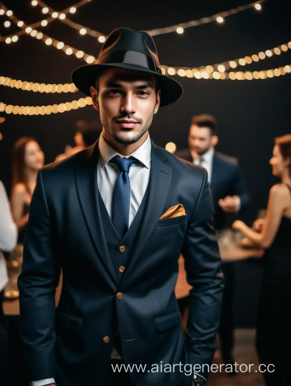 Elegant-Man-in-Suit-and-Hat-at-Corporate-Event