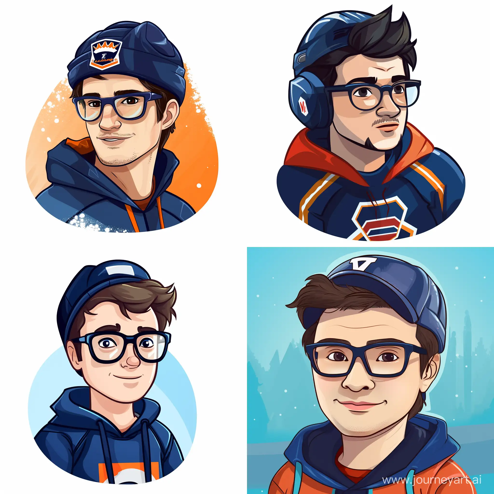 a funny avatar of a programmer in a hat and hockey jersey to set profile pic for Jira