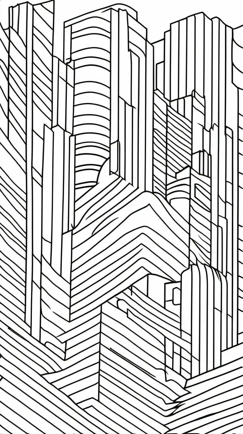 Simple Kids Coloring Page with Basic Patterns Vector Lines