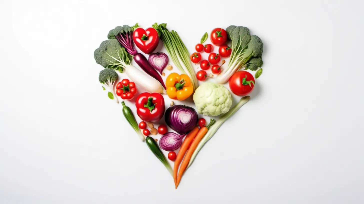 Vibrant HeartShaped Vegetable on Clean White Background with Ample Text Space