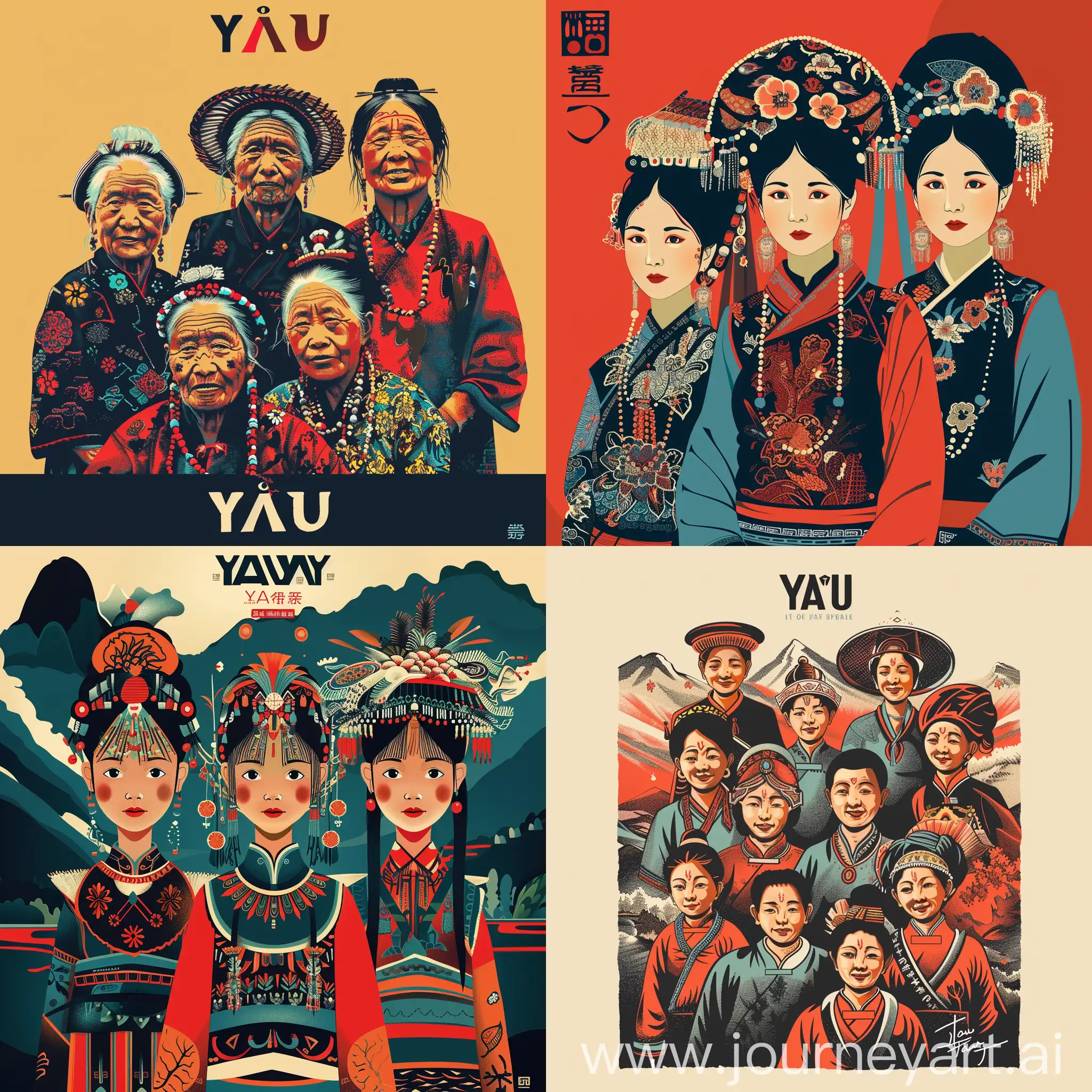 Colorful-Chinese-Yao-Ethnic-Group-Poster-Design