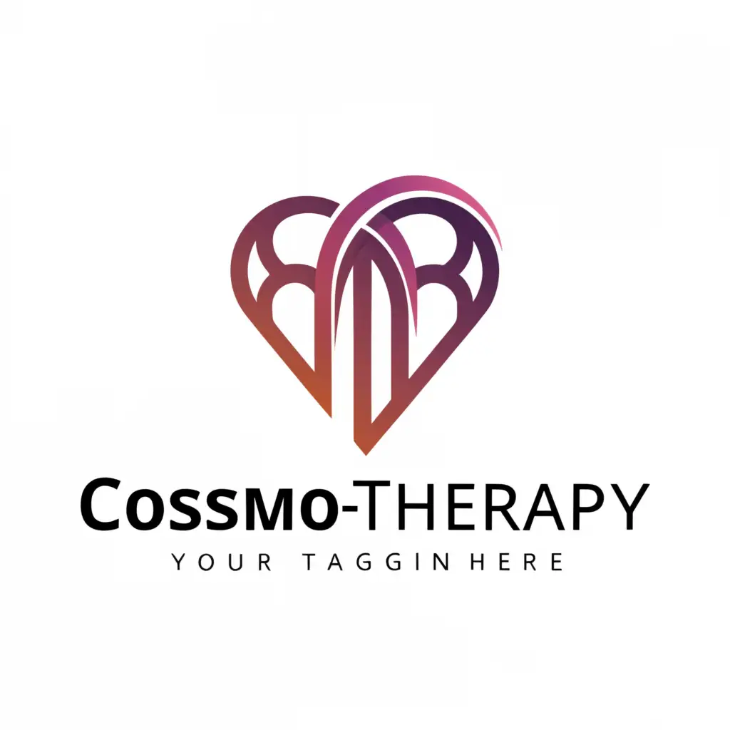 a logo design,with the text "Cosmo-Therapy", main symbol:Heart,Moderate,clear background