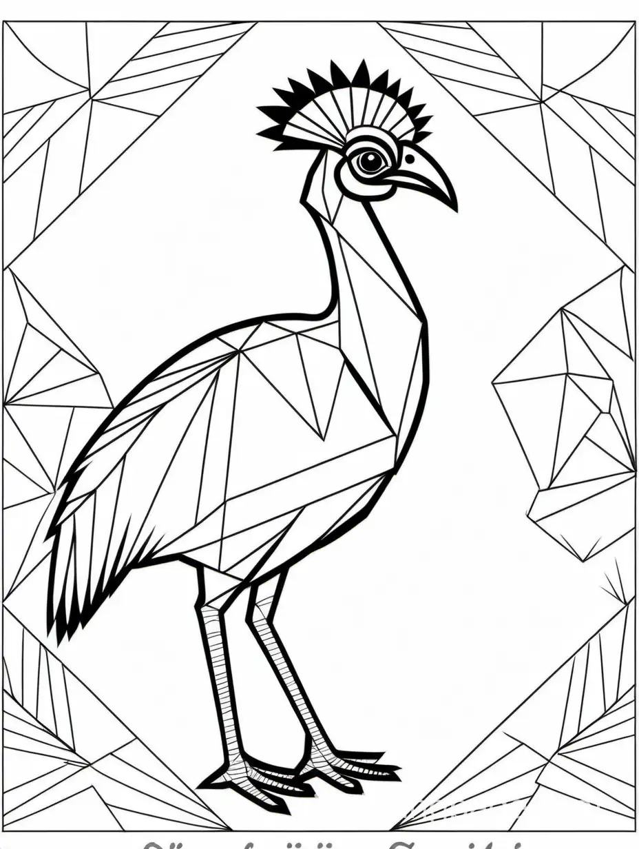 Geometric-Cassowaries-Coloring-Page-Simplified-Black-and-White-Designs-for-Kids