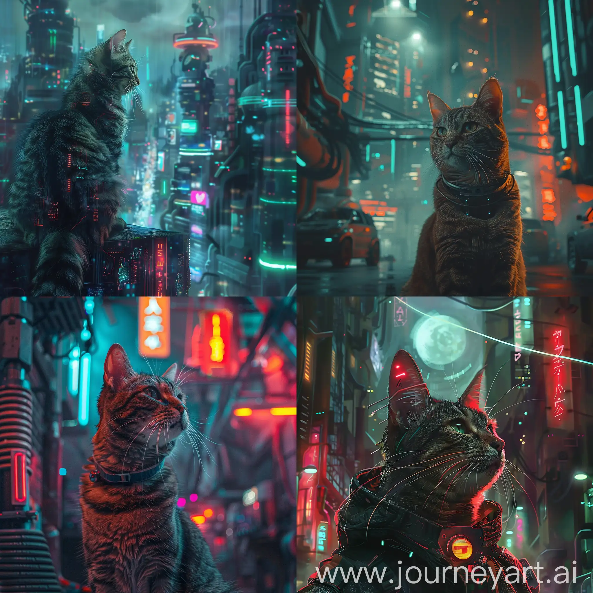 Futuristic-Cyberpunk-Cat-Exploring-Urban-Dystopia
