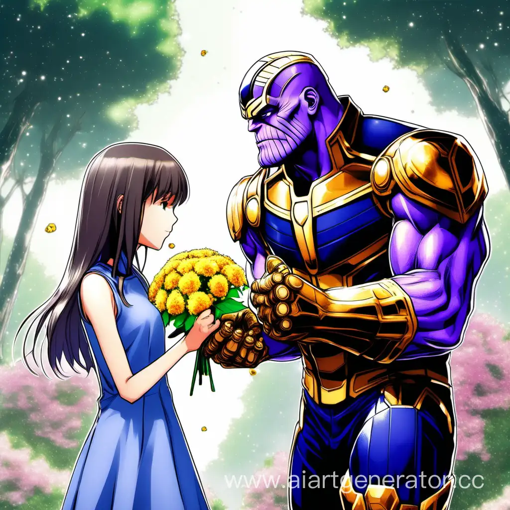 Thanos-Presents-a-Delicate-Blossom-to-an-Adorable-Anime-Girl