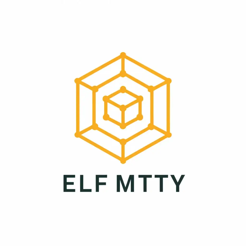 a logo design,with the text "ELF MTTY", main symbol:Hexagon, Network, obelisk, ELF MTTY,Minimalistic,be used in Technology industry,clear background