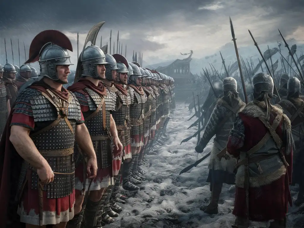 Римская армия напротив северными народами 