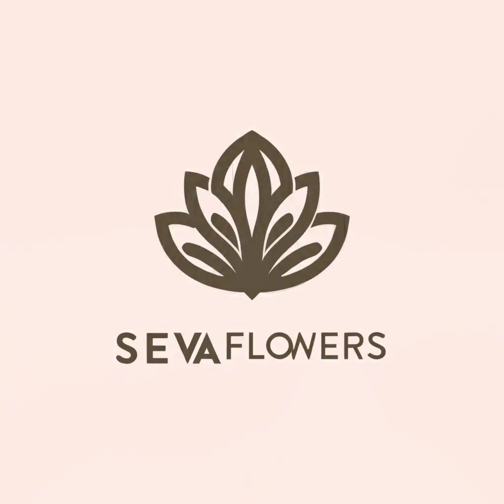 a logo design,with the text "seva flowers", main symbol:piona,Умеренный,be used in Другие industry,clear background