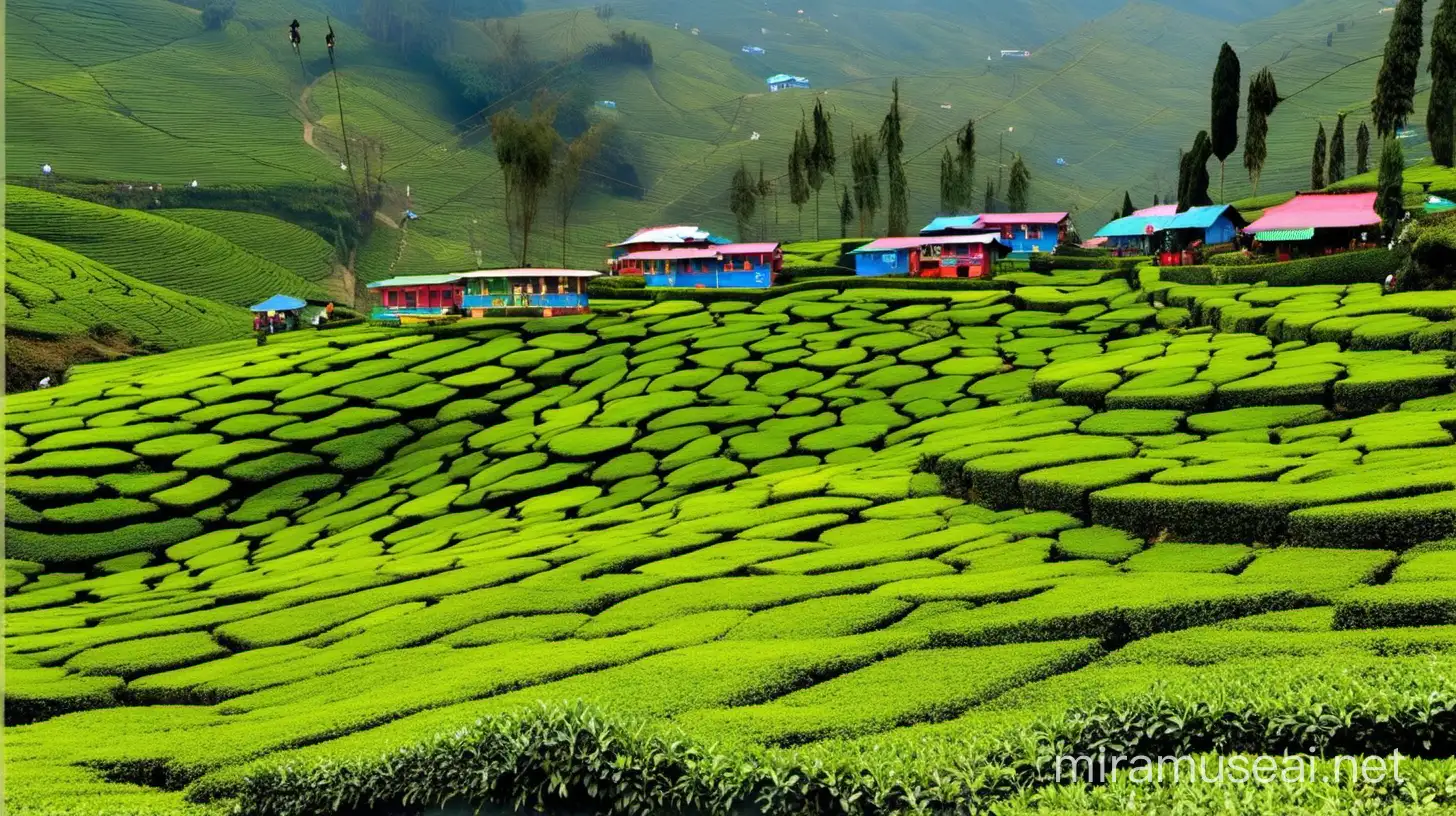 Vibrant Tea Garden Village Life in Darjeeling India