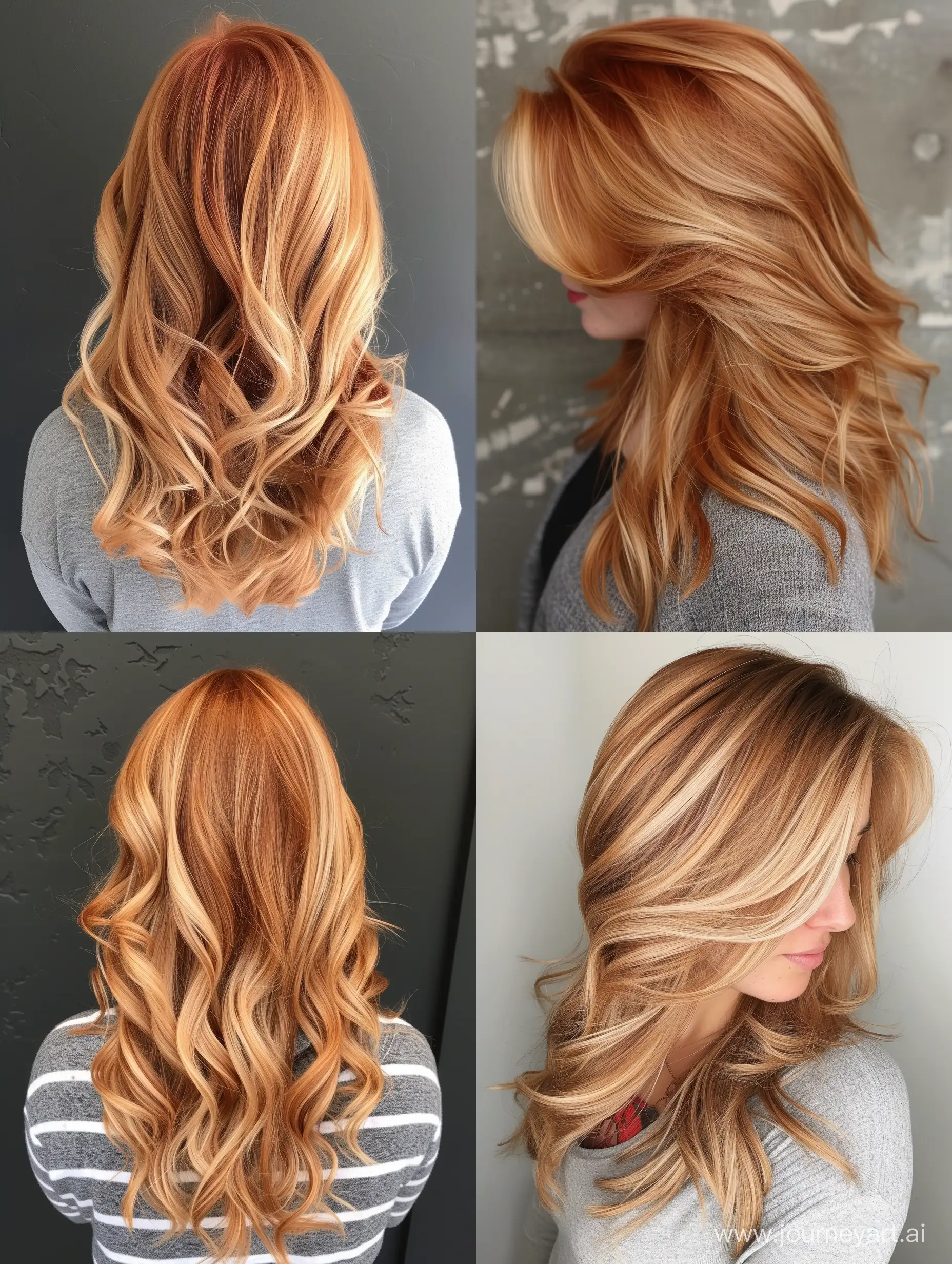 trendy strawberry blonde hair with lowlights color ideas 2024