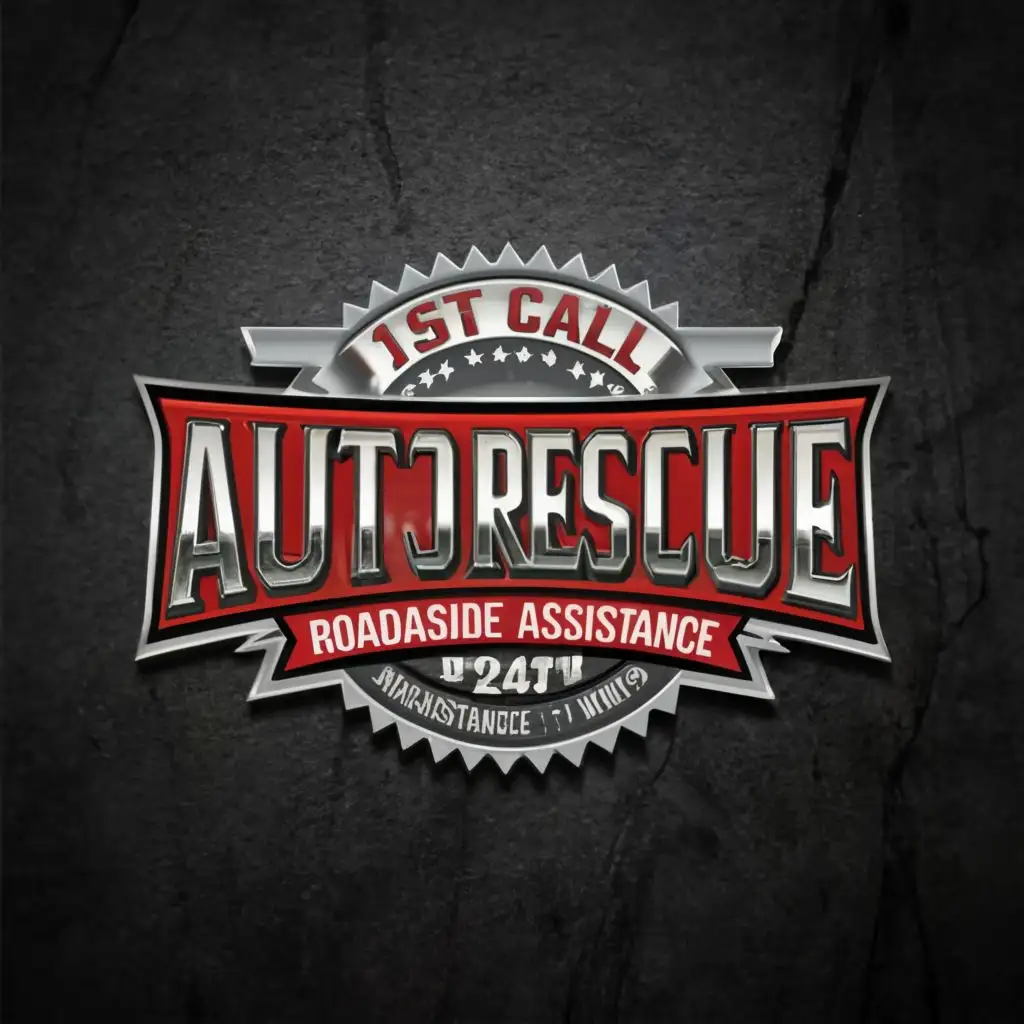 a logo design,with the text "1st Call Auto Rescue  Roadside assistance/ Towing 24/7", main symbol:Just the words in a nice. victorious font. highlighting call. auto rescue.,Moderate,clear background