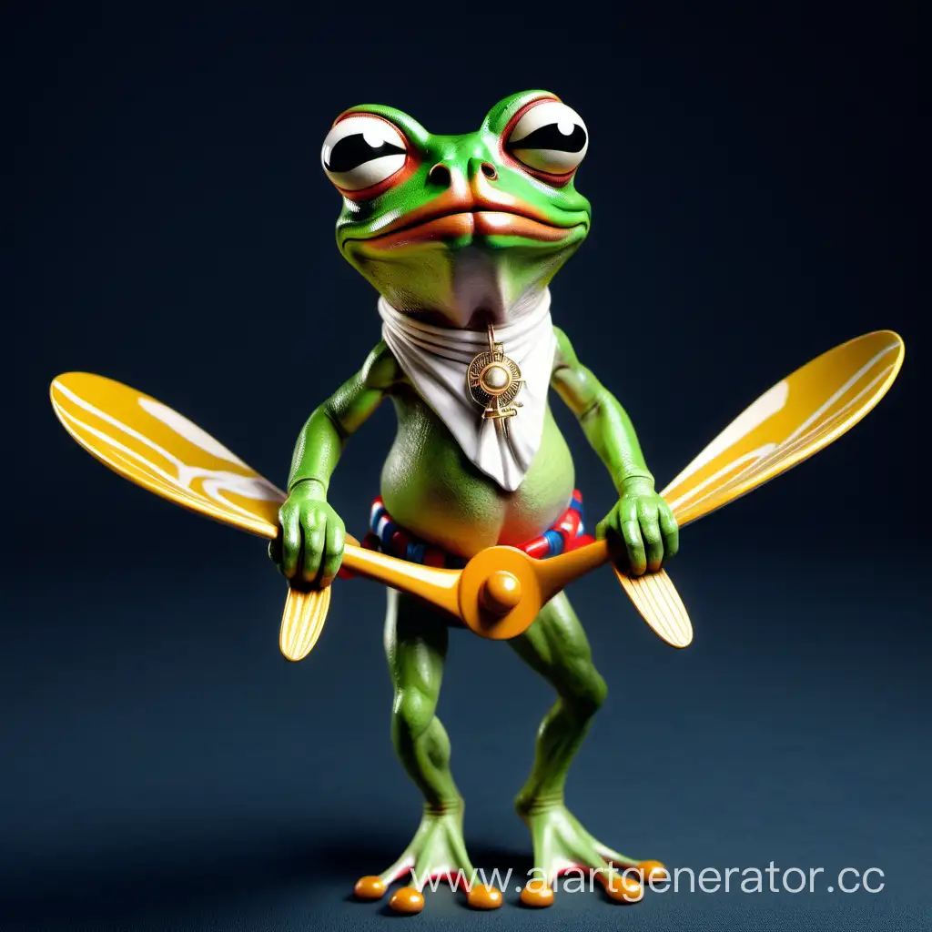 Whimsical-Pharaoh-Frog-Wearing-a-Propeller-Hat
