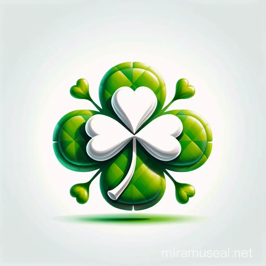 leaf clover chess logo art, white background
