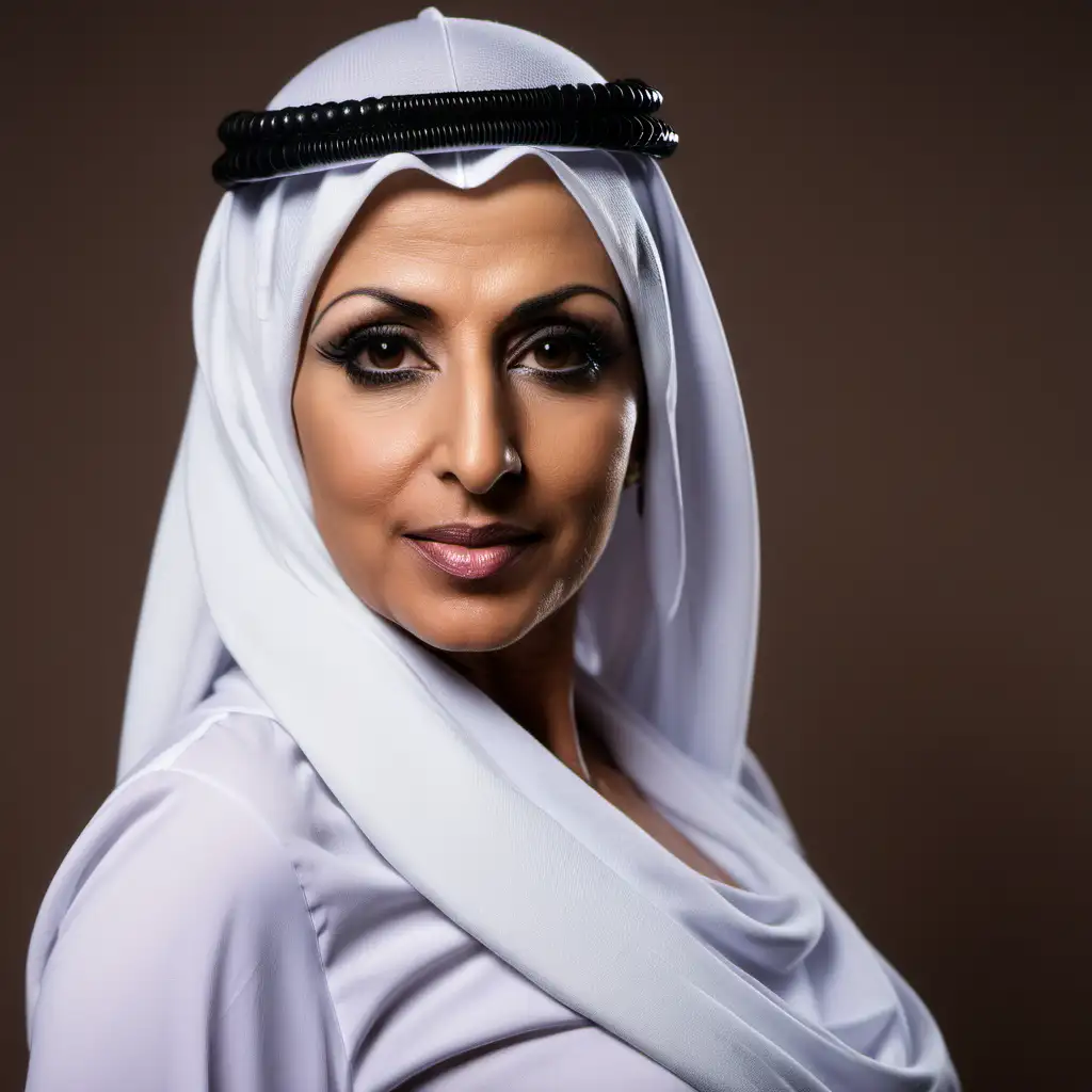 MiddleAged Arabian Woman Radiates Elegance and Confidence