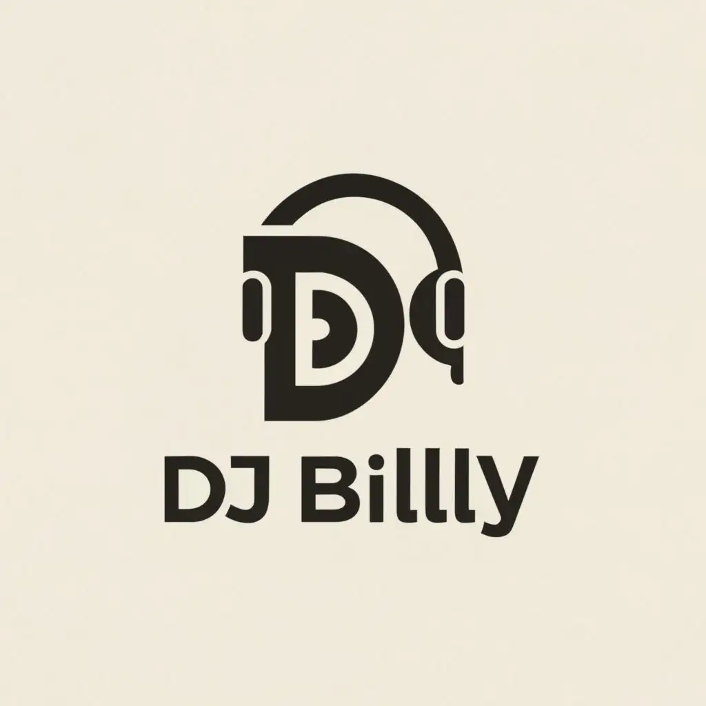 a logo design,with the text "DJ BILLY", main symbol:HEADPHONE

,Moderate,clear background