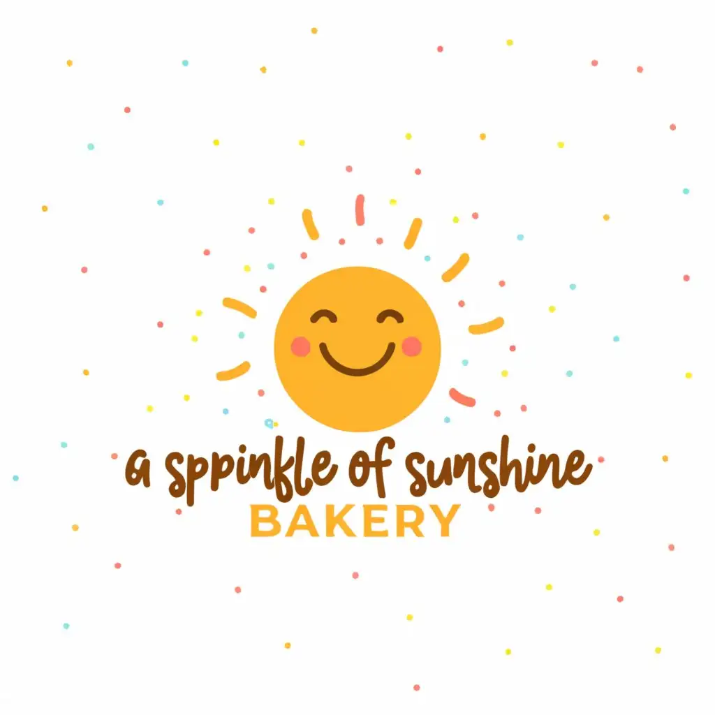 a logo design,with the text "A Sprinkle of Sunshine Bakery", main symbol:Sun and sprinkles,Minimalistic,be used in Restaurant industry,clear background