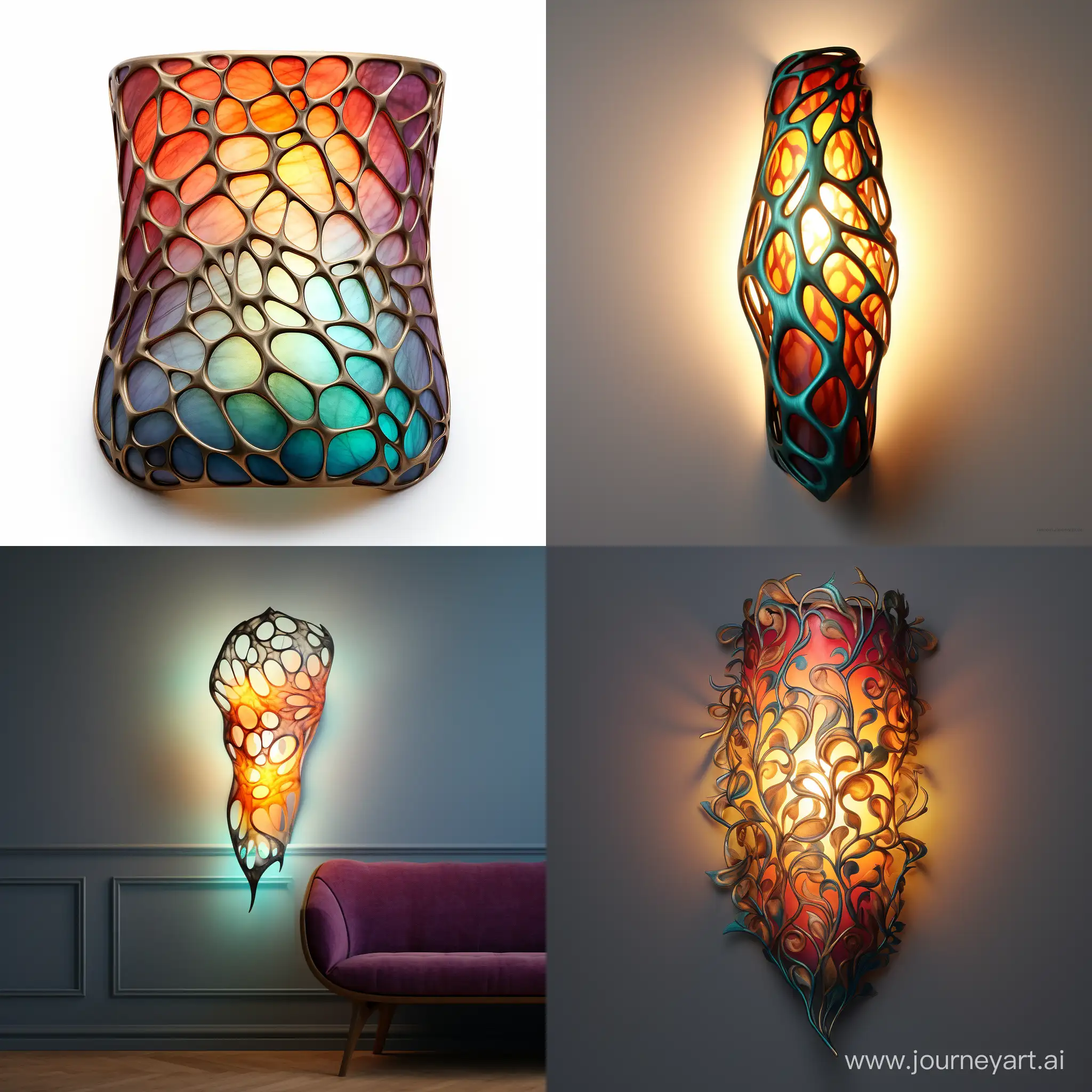 Organic-Pattern-Mesh-Wall-Light-Lamp-Realistic-Lush-and-Colorful-Design