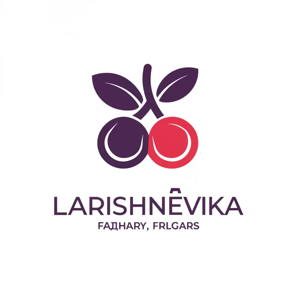 a logo design,with the text "Larishnevka", main symbol:label, grape, cherry,Moderate,clear background