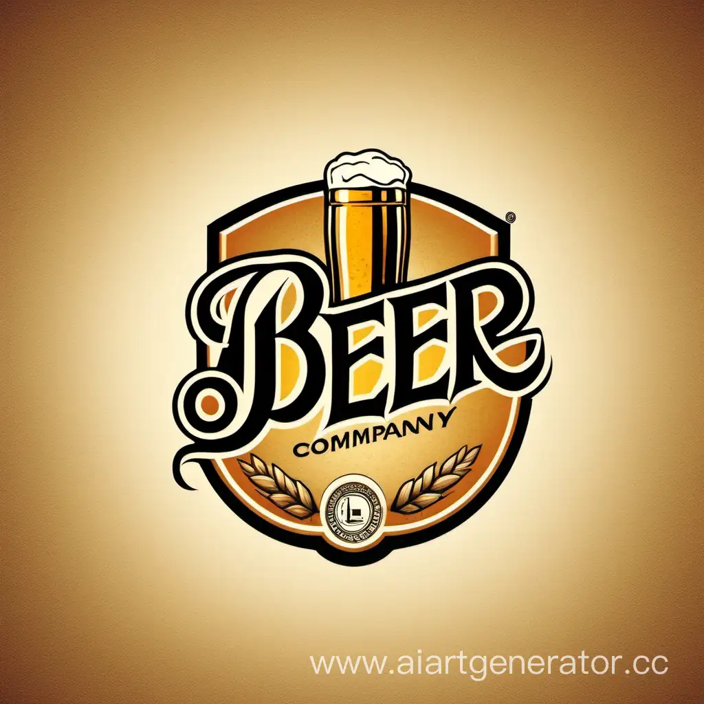 Vibrant-Beer-Company-Logo-Design-with-Frothy-Mug-and-Wheat-Accents