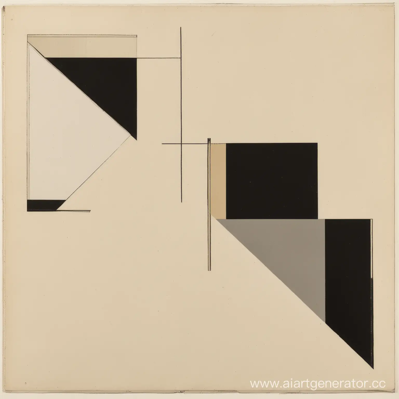 Abstract-Suprematist-Composition-with-Geometric-Shapes