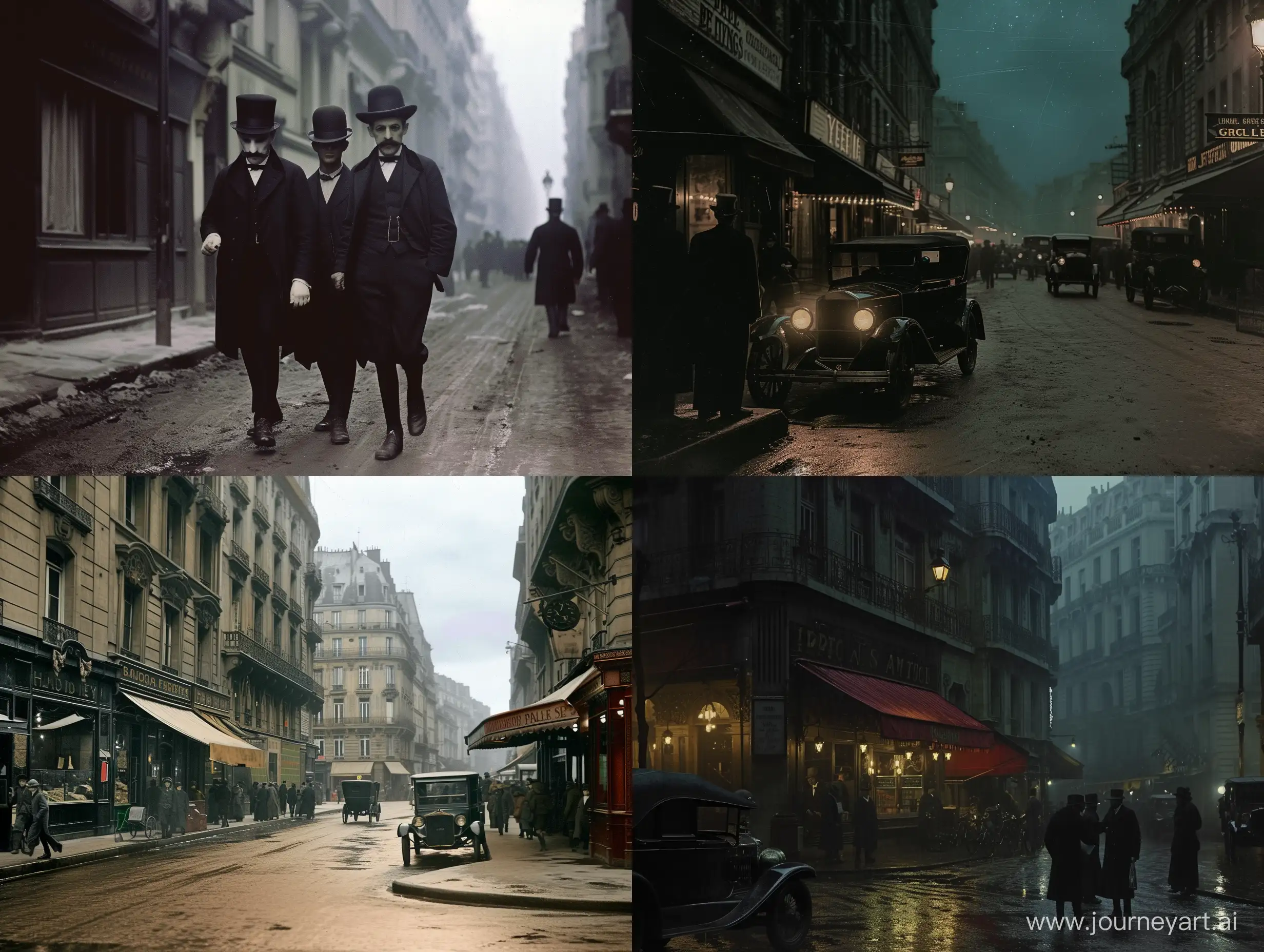 1920s paris, horror atmosphere, in color