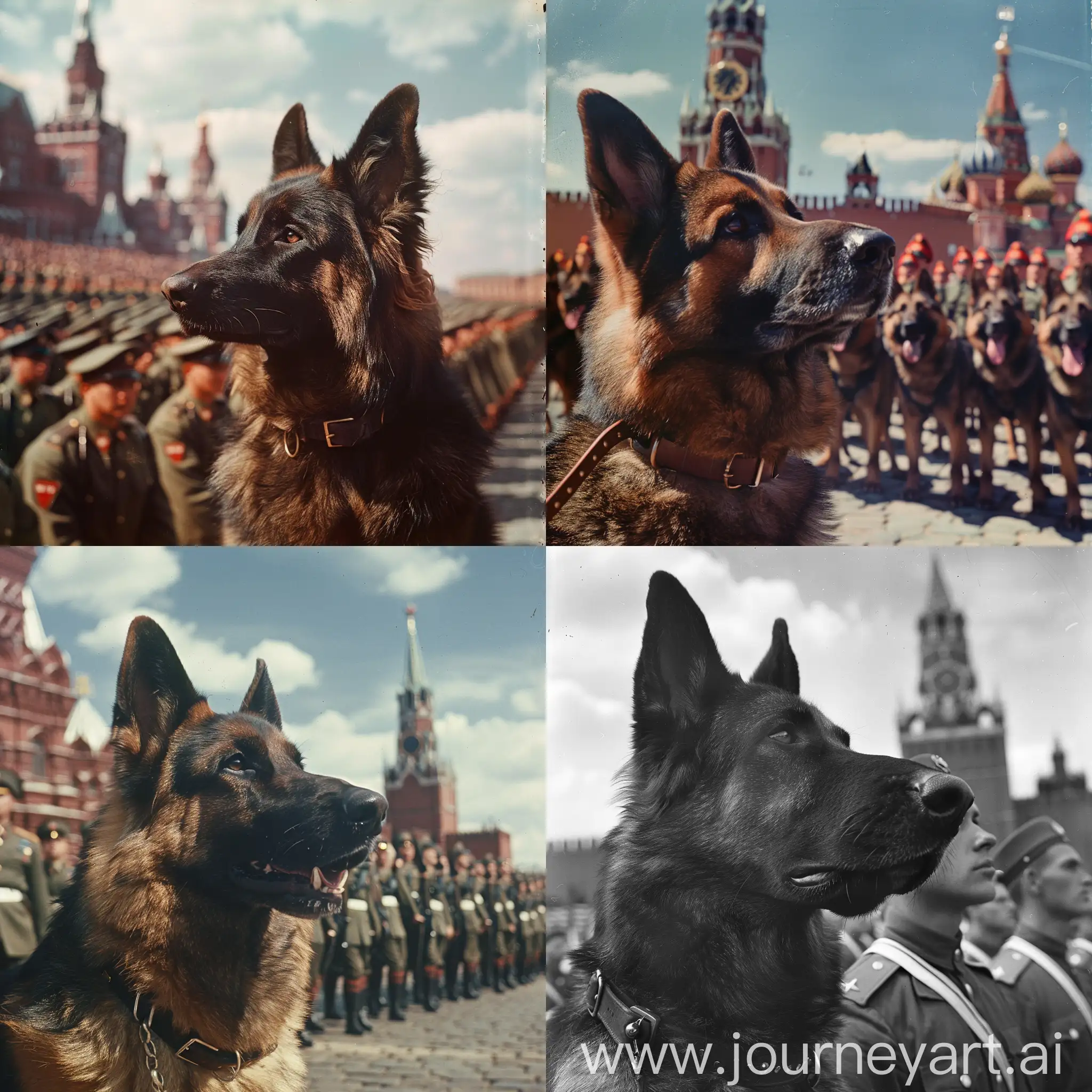 German-Shepherd-Dog-Handler-Formation-at-June-1945-Victory-Parade