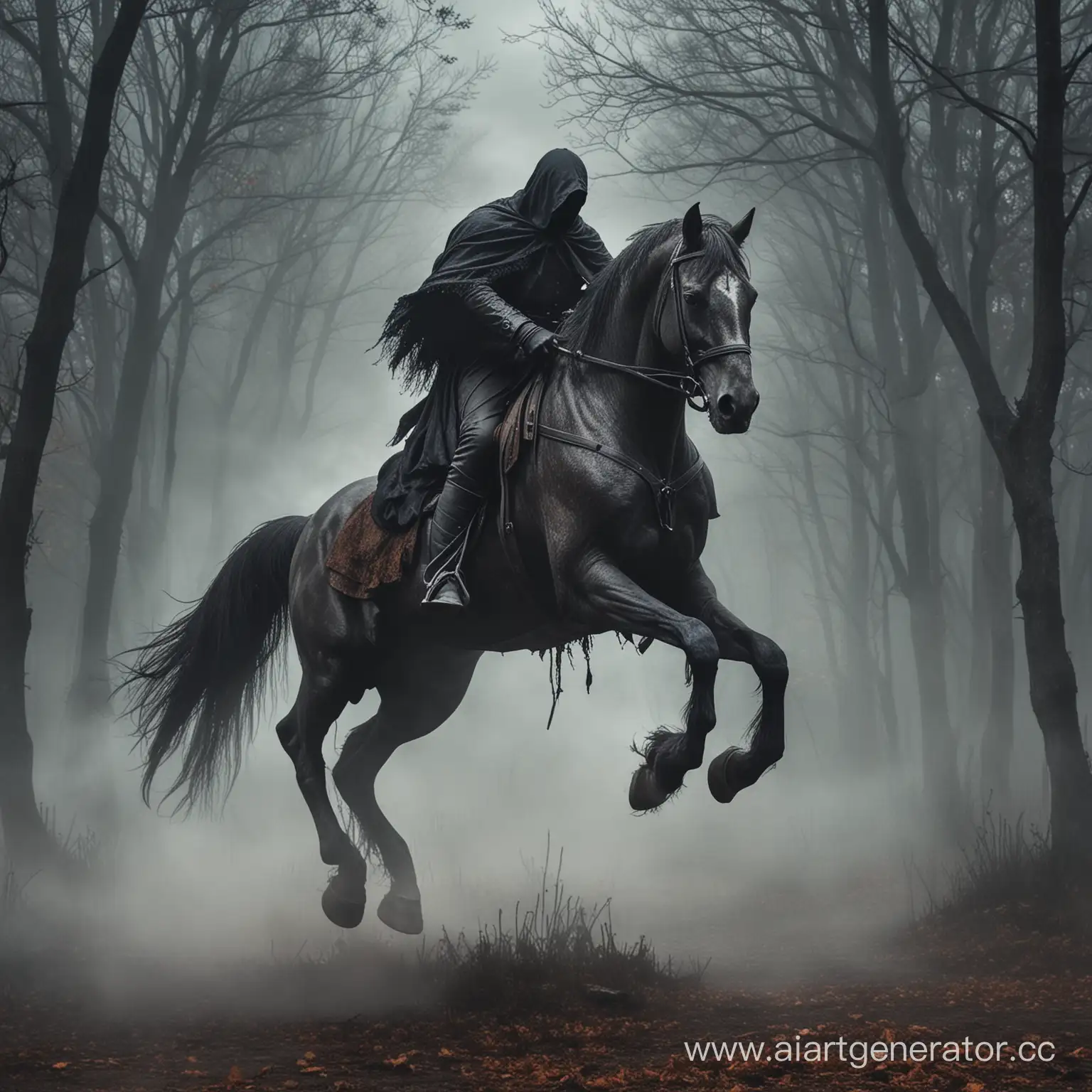 Eerie-Headless-Horseman-Riding-Ghostly-Steed-in-Moonlit-Night