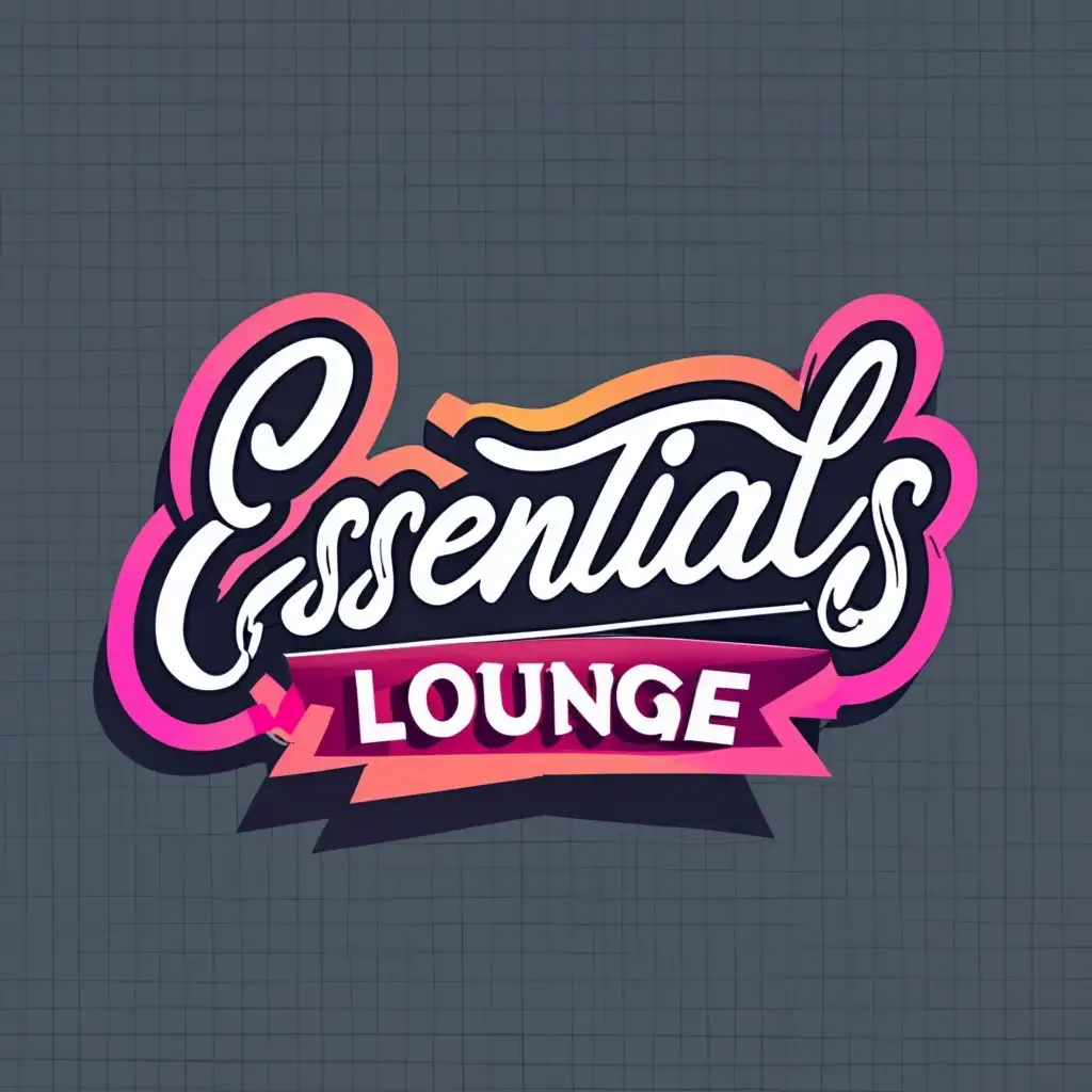 logo, 3d, with the text "Essentials Loungee", typography, be used in Entertainment industry