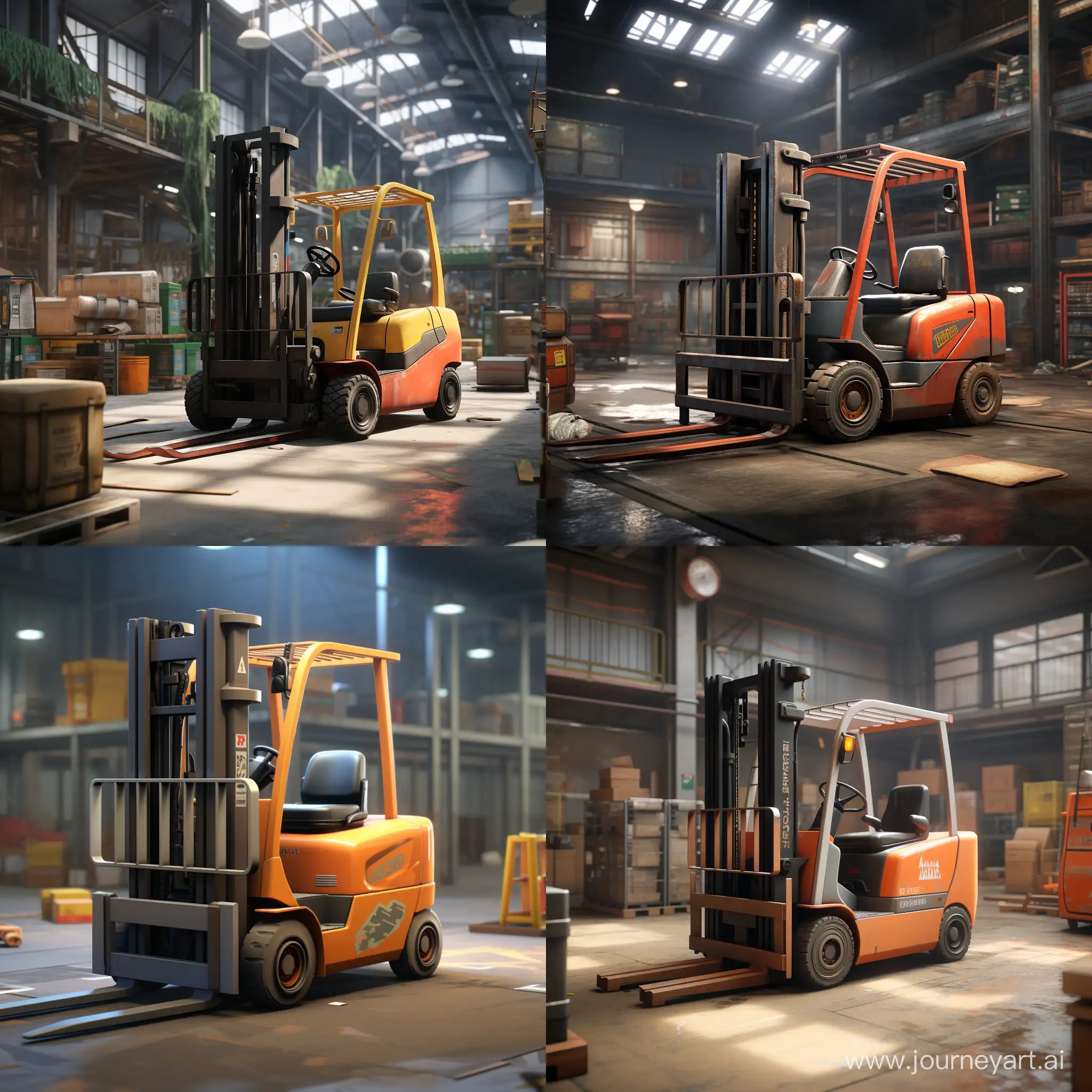 Create a forklift in warehouse