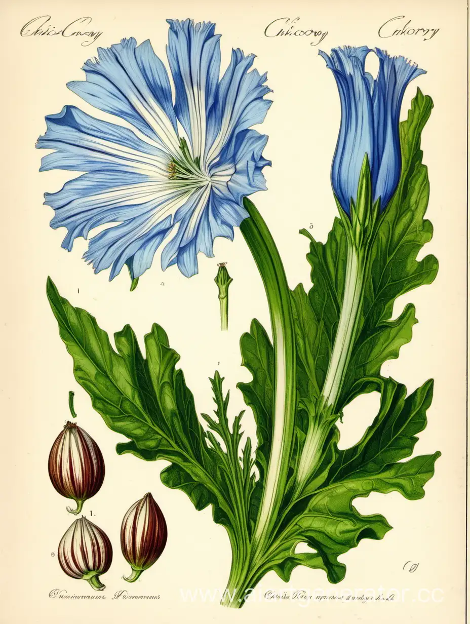 Vibrant-Chicory-Blooms-in-Sunlit-Meadow