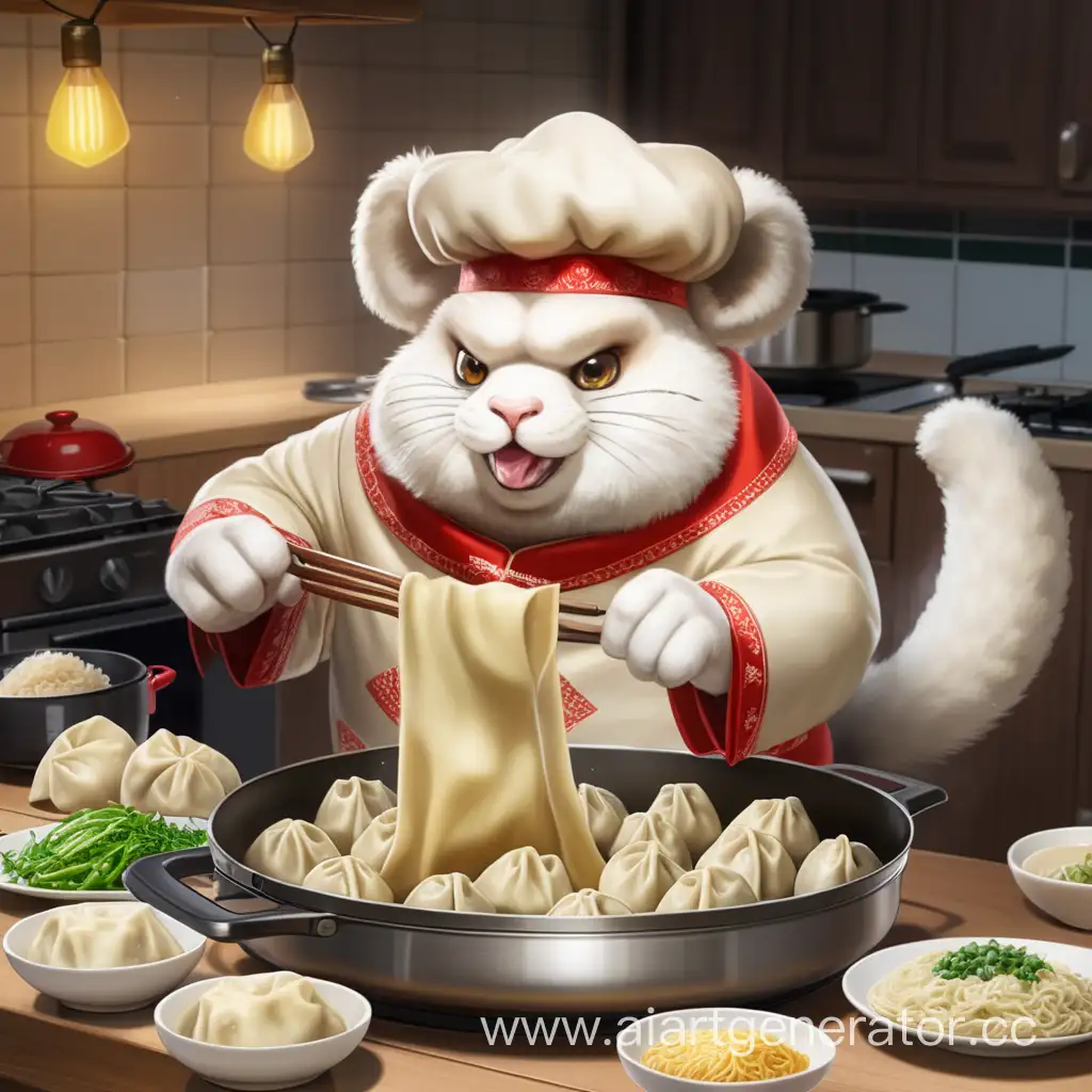 Festive-DumplingMaking-Panda-Culinary-Animal-Celebrates-Holidays