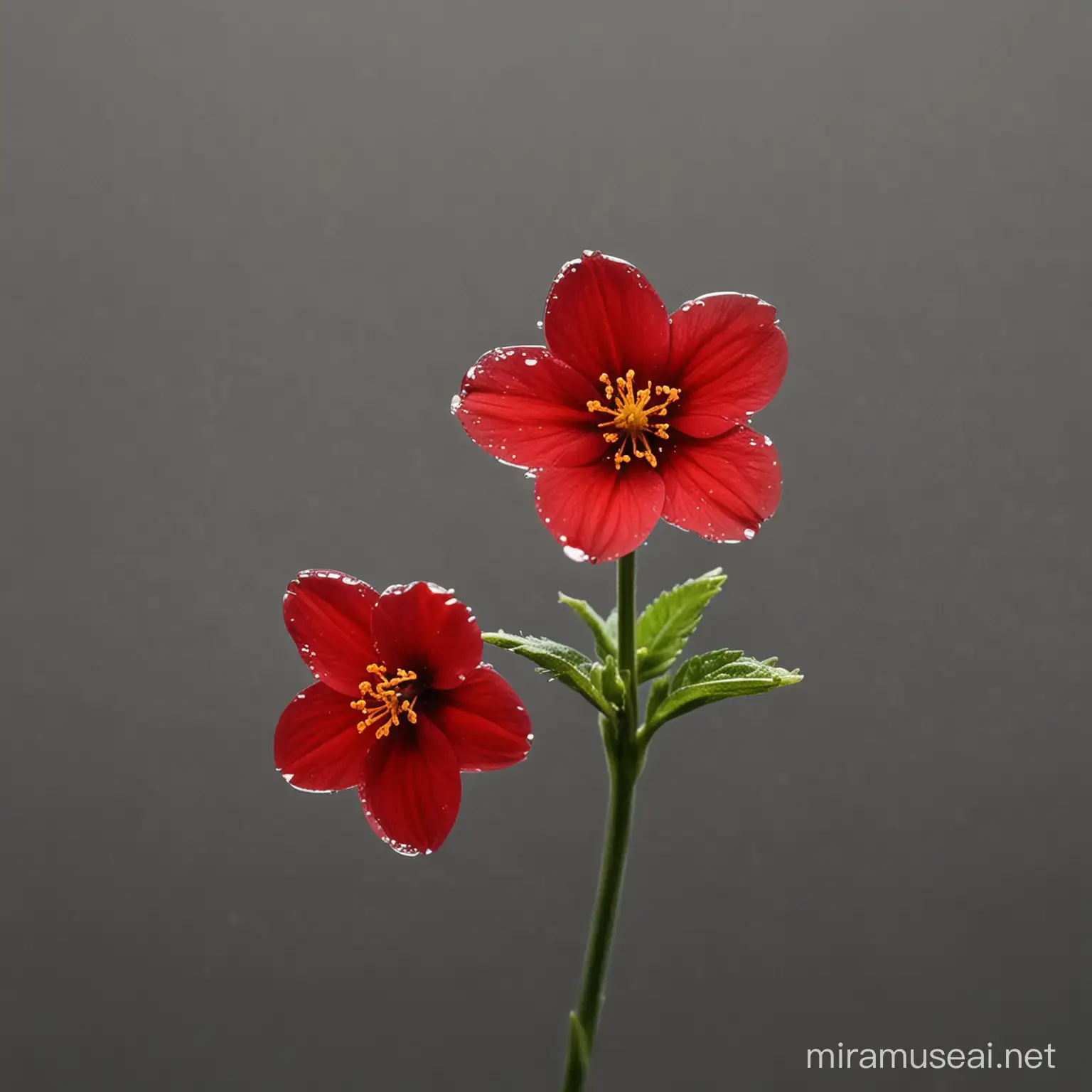 Elegant Dark Red Floral Elegance on Transparent Background