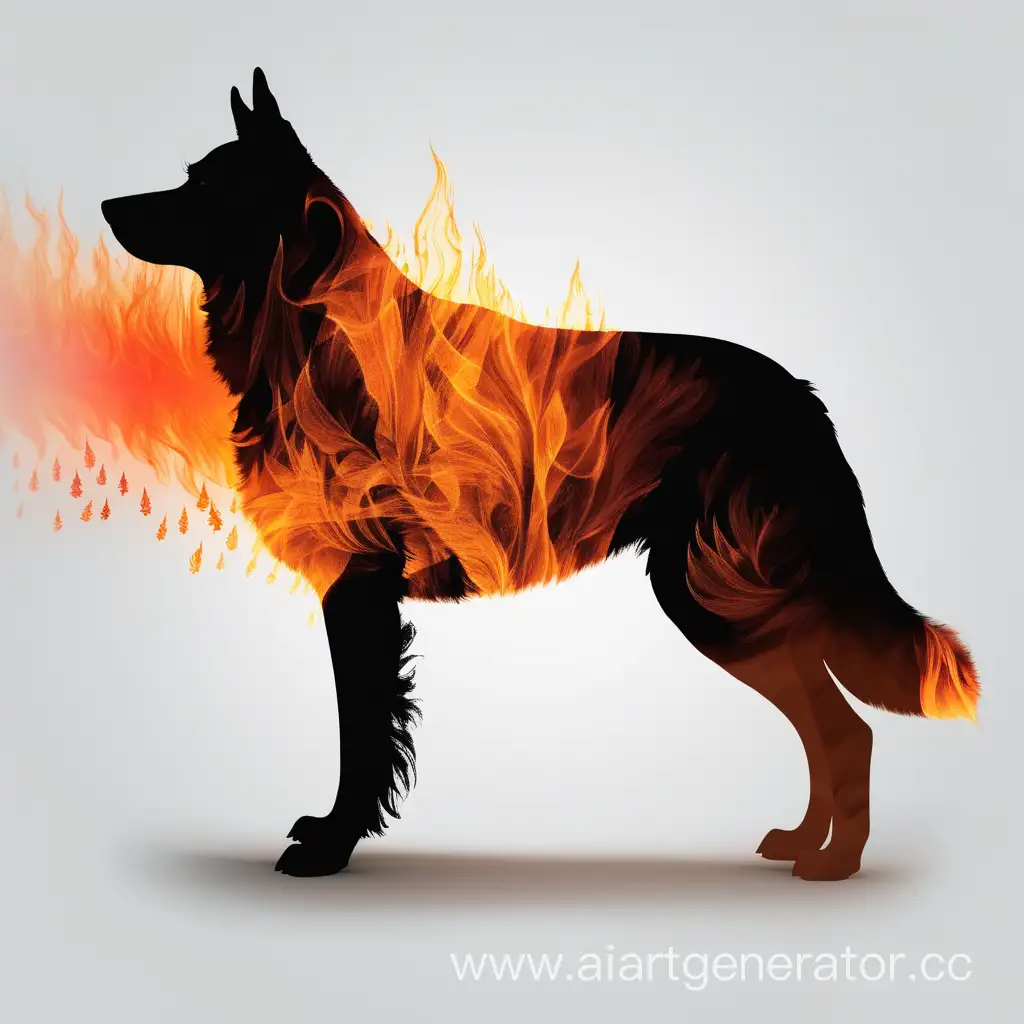 Nordic-Dog-Silhouette-Embraced-by-Fiery-Brilliance