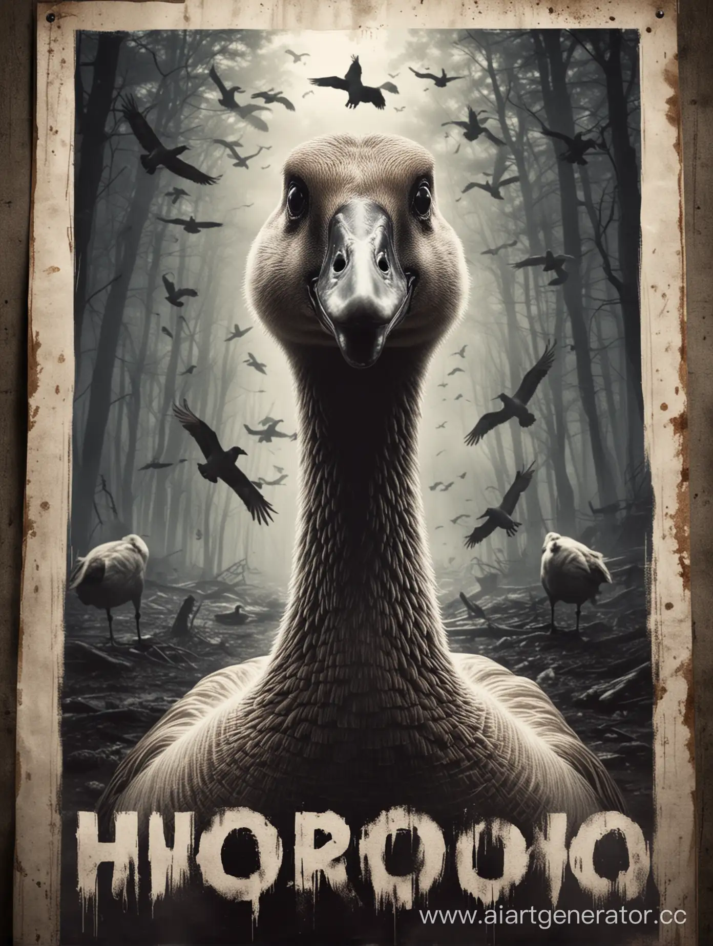 Menacing-Goose-Haunting-a-Horror-Movie-Poster