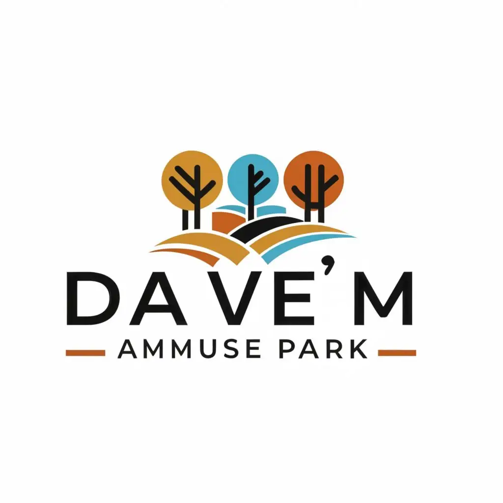 logo, ParK, with the text "Davem Amuse Park", typography, be used in Real Estate industry