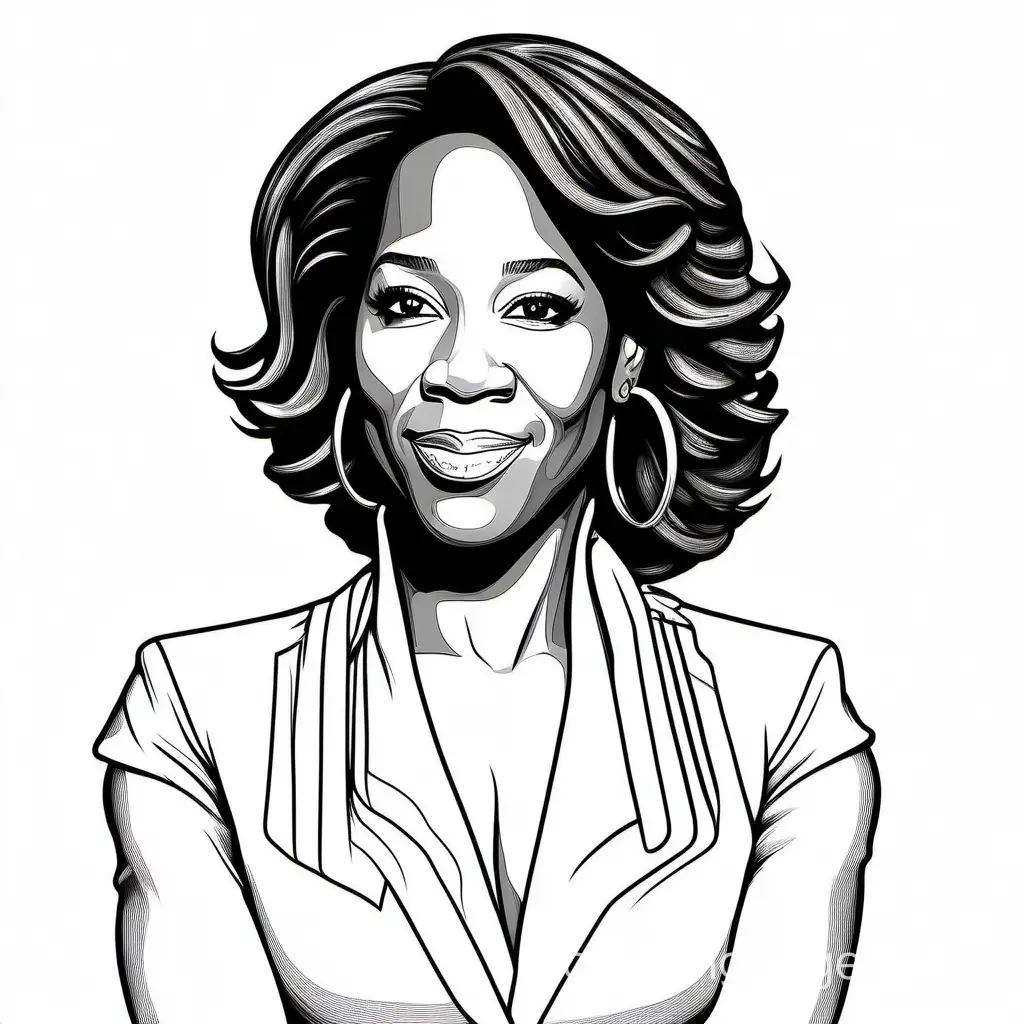 Regina King - American actress and director.for coloring book, Coloring Page, black and white, line art, white background, Simplicity, Ample White Space. The background of the coloring page is plain white to make it easy for young children to color within the lines. The outlines of all the subjects are easy to distinguish, making it simple for kids to color without too much difficulty