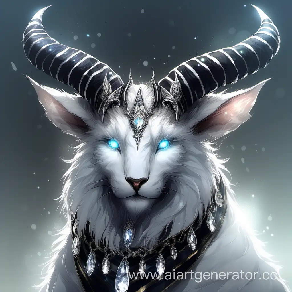 Majestic-Creature-with-Silky-White-Fur-and-Crystal-Adornments