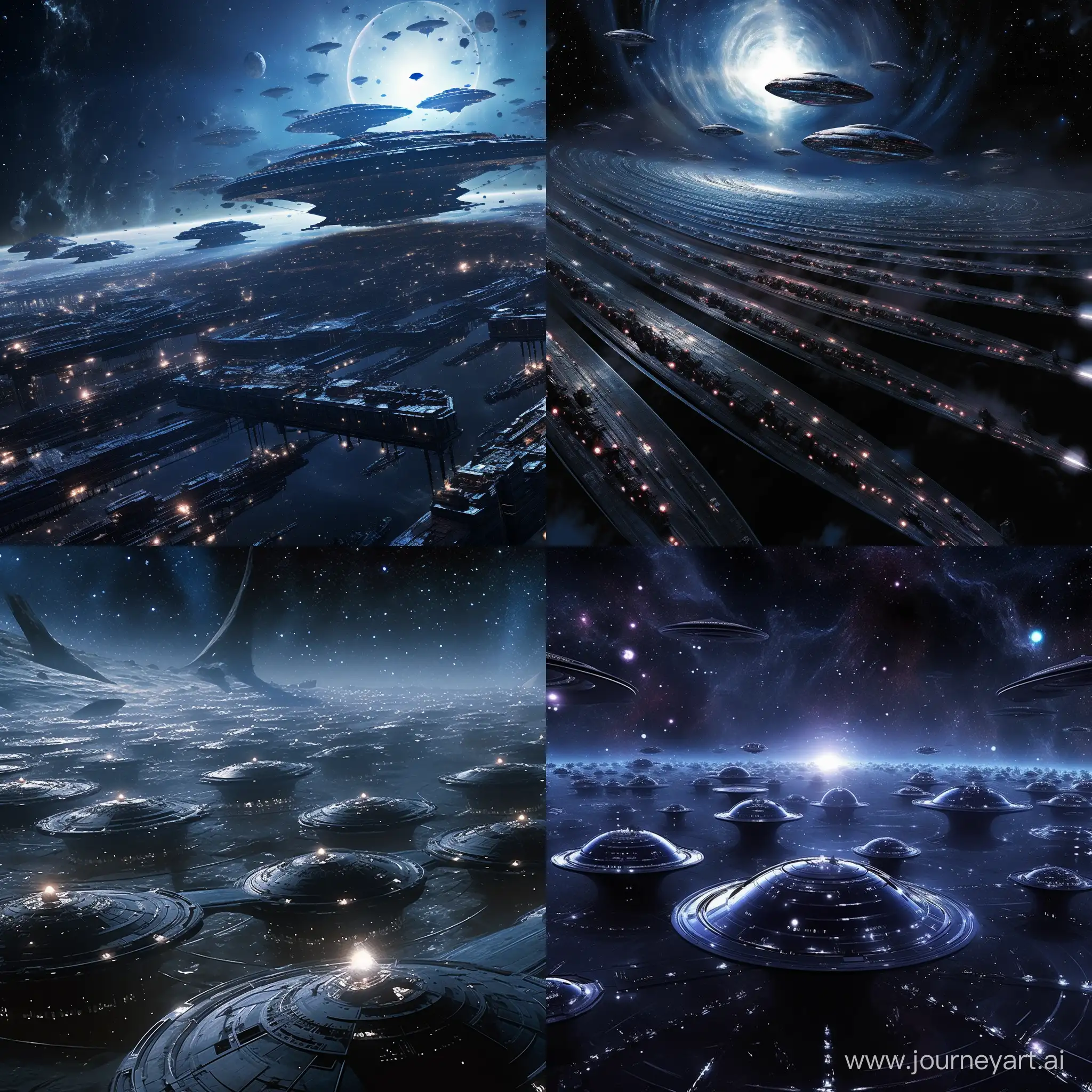 Spectacular-Interstellar-Odyssey-Silver-Starships-Enroute-to-Distant-Planet