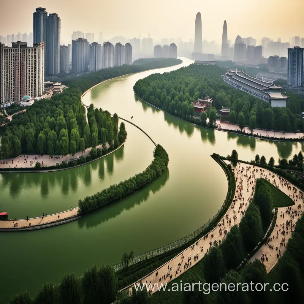 Китай, парк, река.